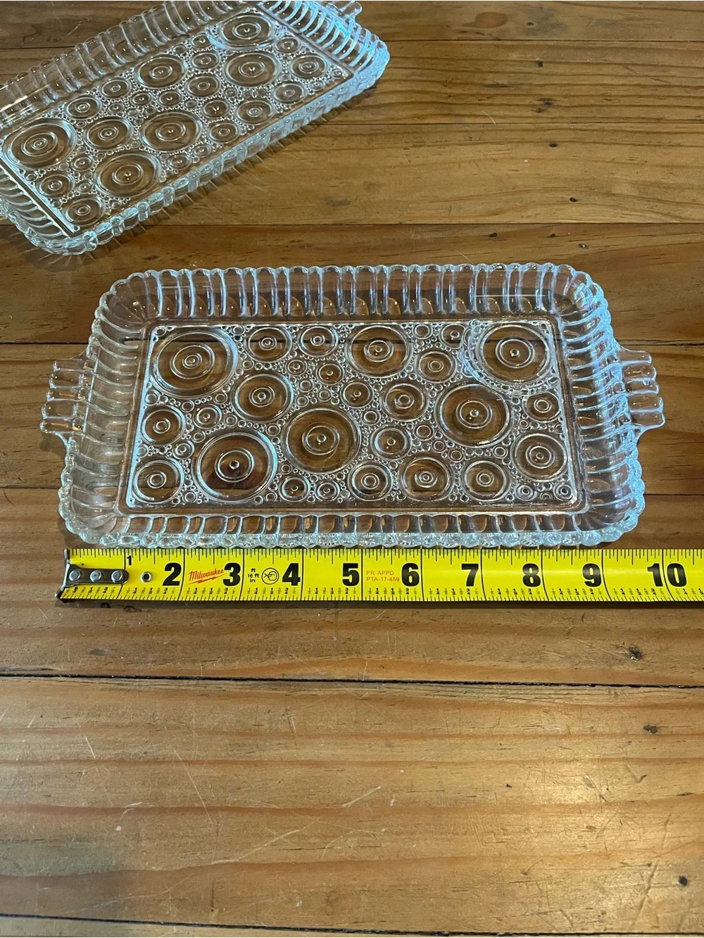 Vintage Pressed Glass Serving Tray Set of 2